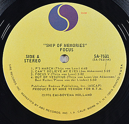 Focus - Ship Of Memories