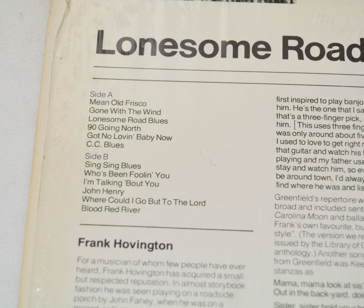 Hovington, Frank - Lonesome Road Blues