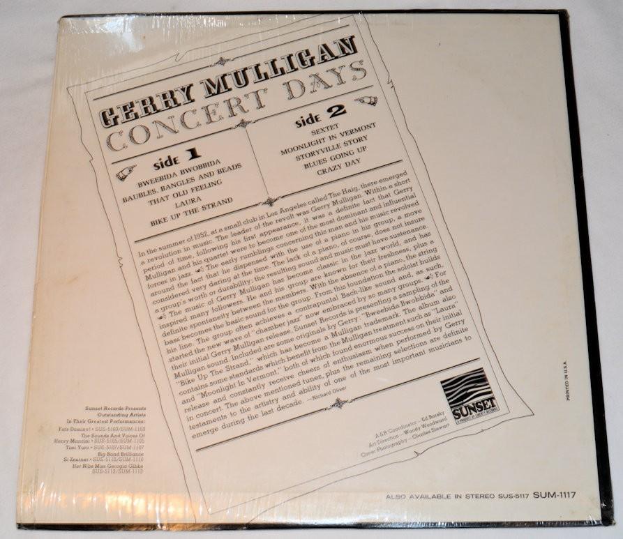 Mulligan, Gerry - Concert Days