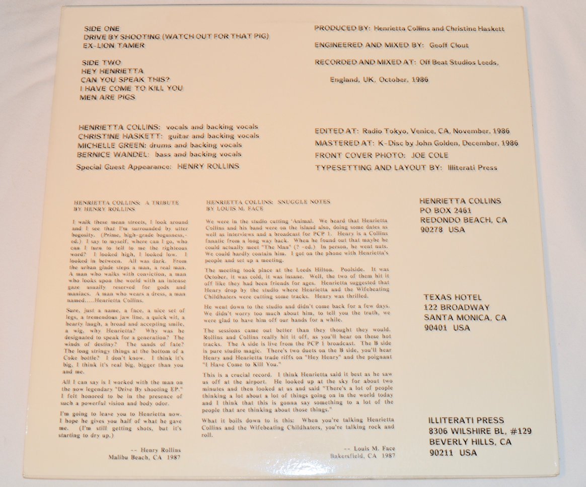 Henrietta Collins And The Wifeb - Drive By Shooting EP