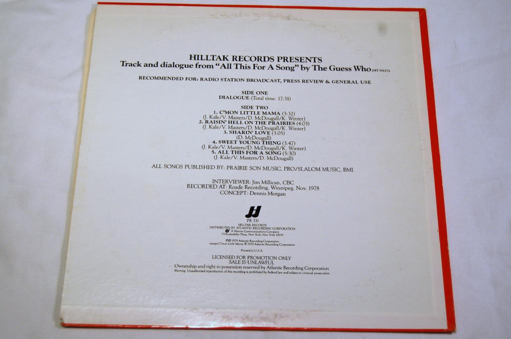 Guess Who, The - Track And Dialog from "All This For A Song"