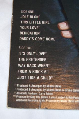 Bonds, Gary US - Dedication