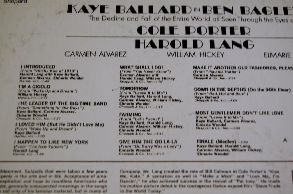 Decline of Entire World - Cole Porter