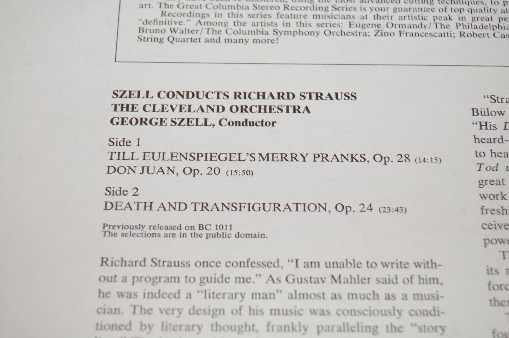 Szell, George - Szell Conducts Richard Strauss