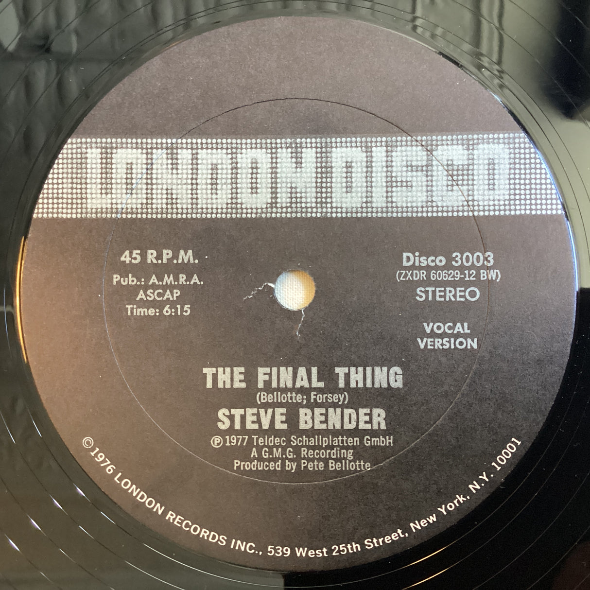 Bender, Steve - The Final Thing