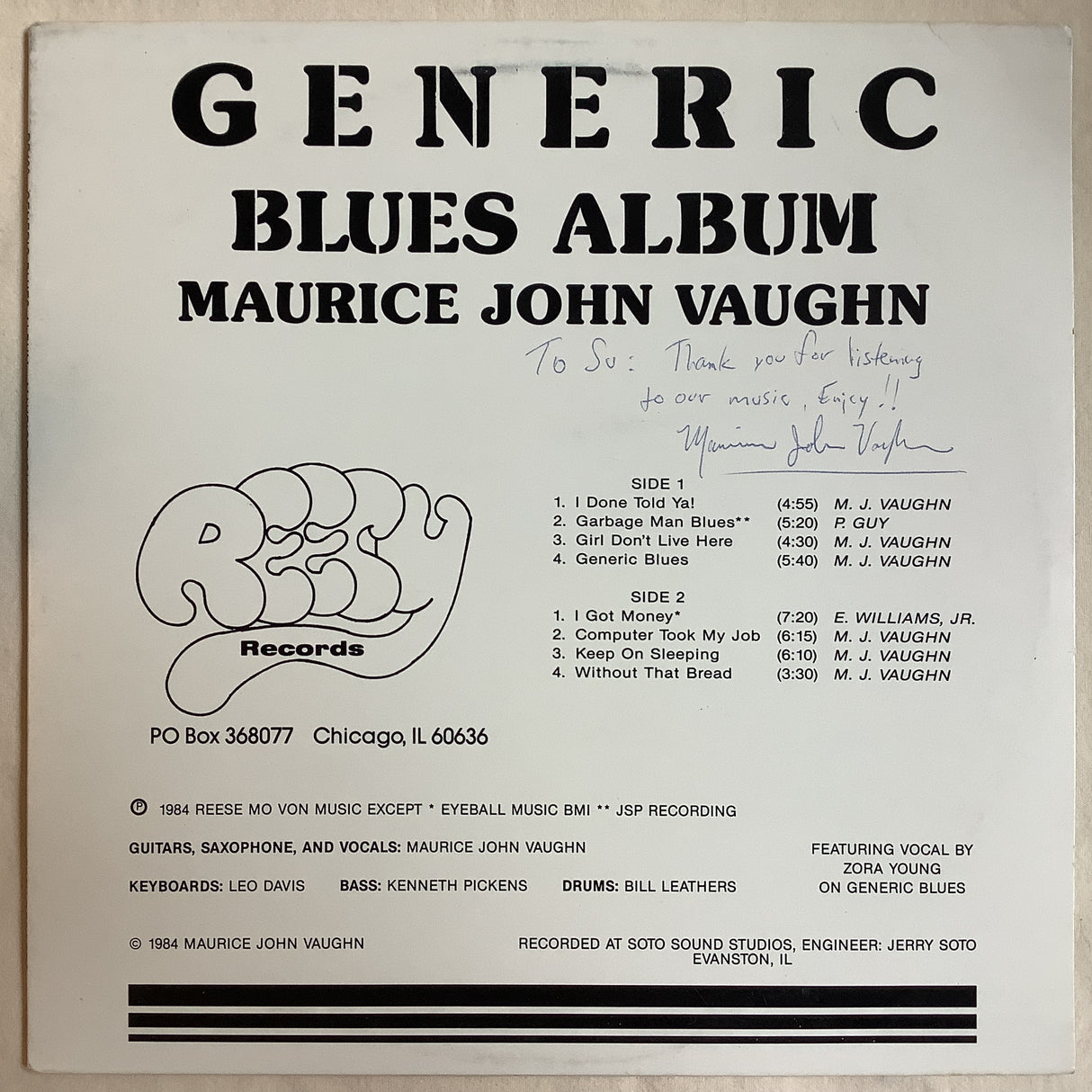 Vaughn, Maurice John - Generic Blues Album