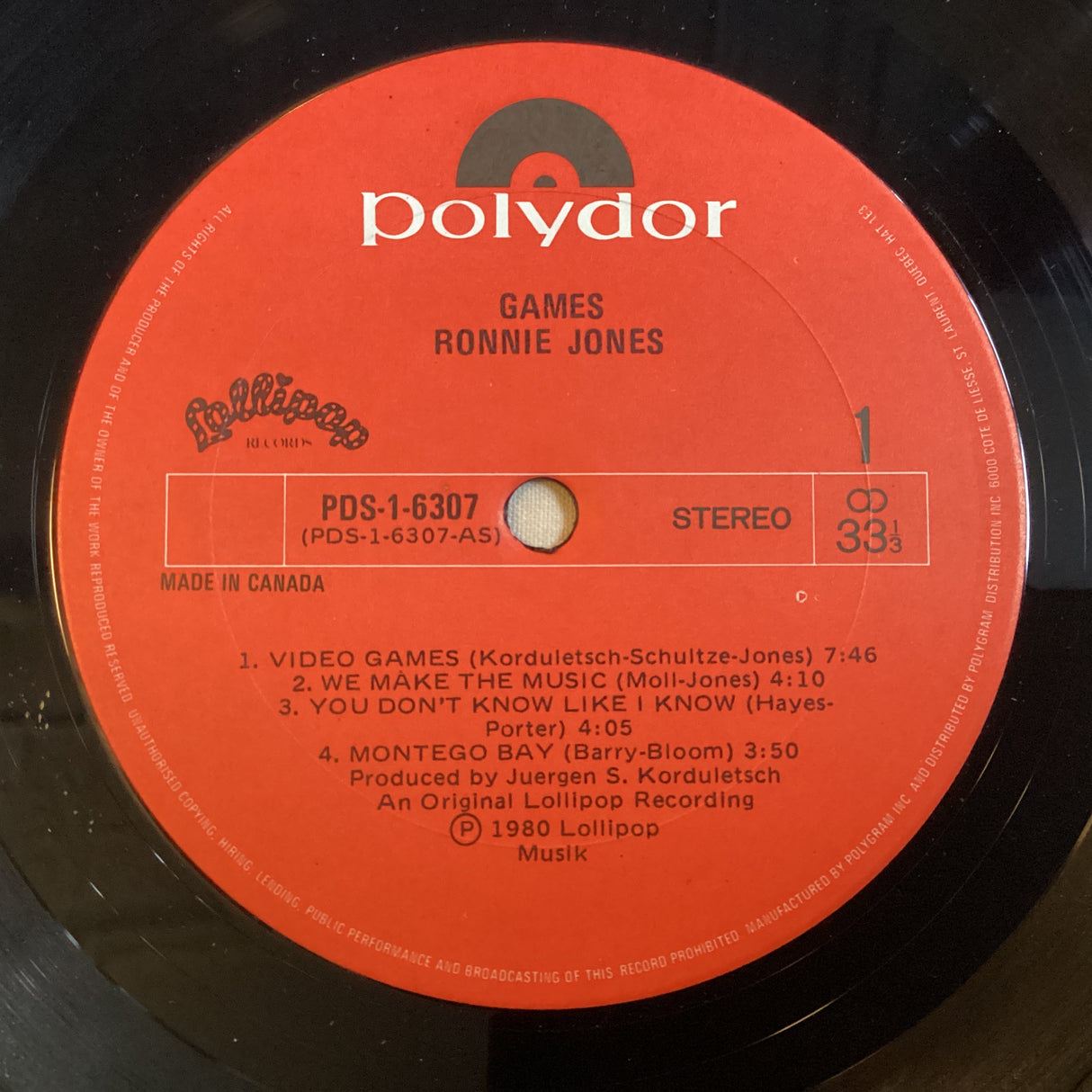 Jones, Ronnie - Games