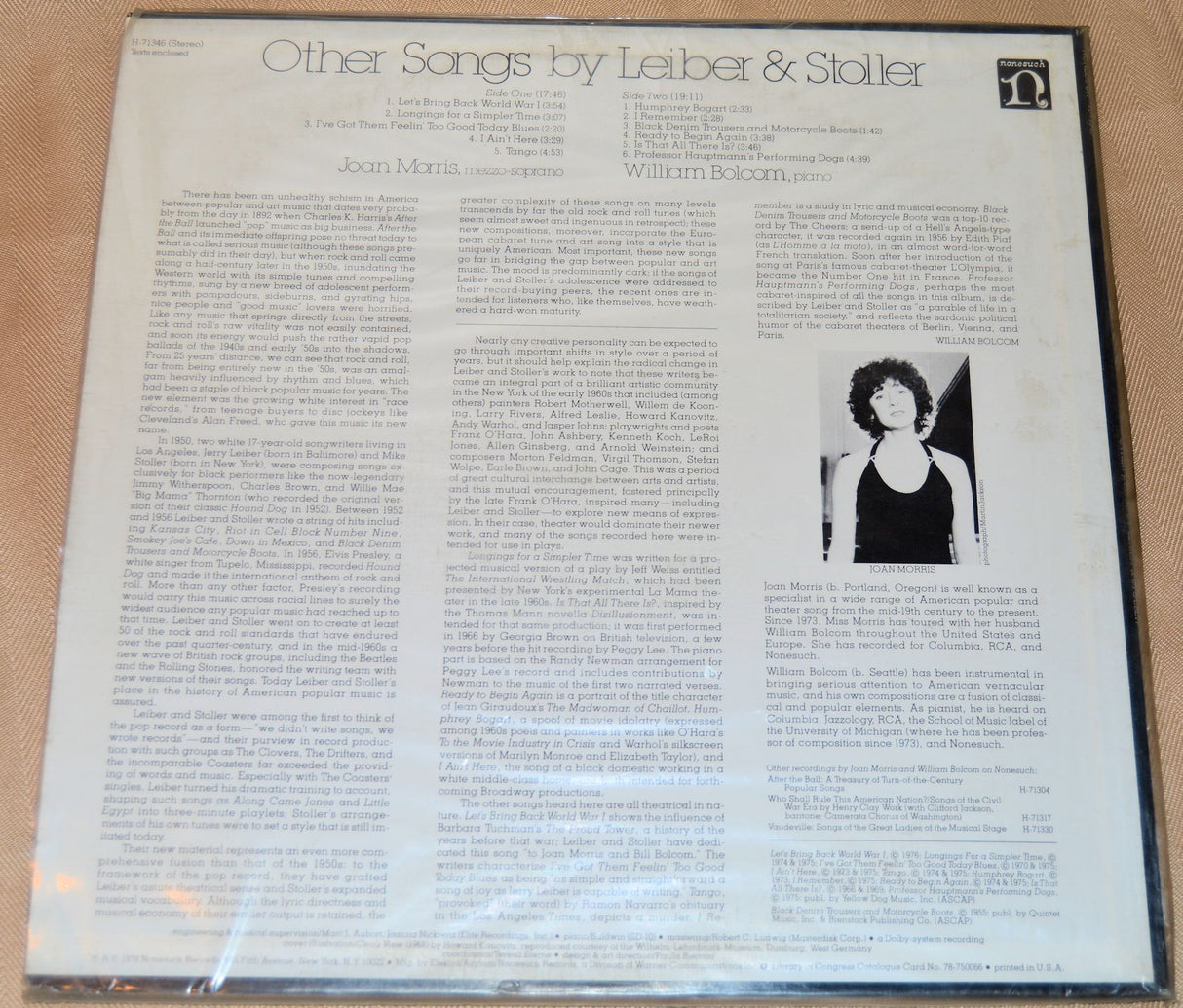 Morris, Joan/Bolcom, William - Other Songs By Leiber & Stoller