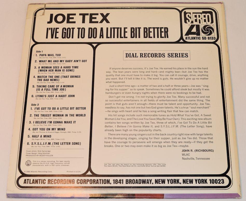 Tex, Joe - I've Got To Do A Little Bit Better