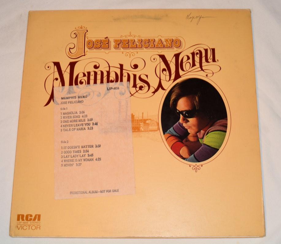 Feliciano, Jose - Memphis Menu