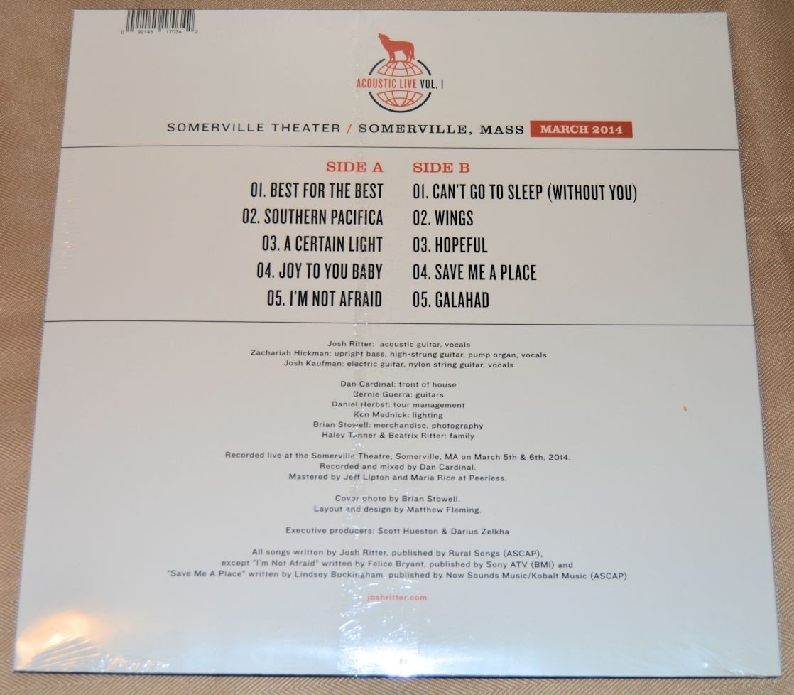 Ritter, Josh - Acoustic Live Vol. 1