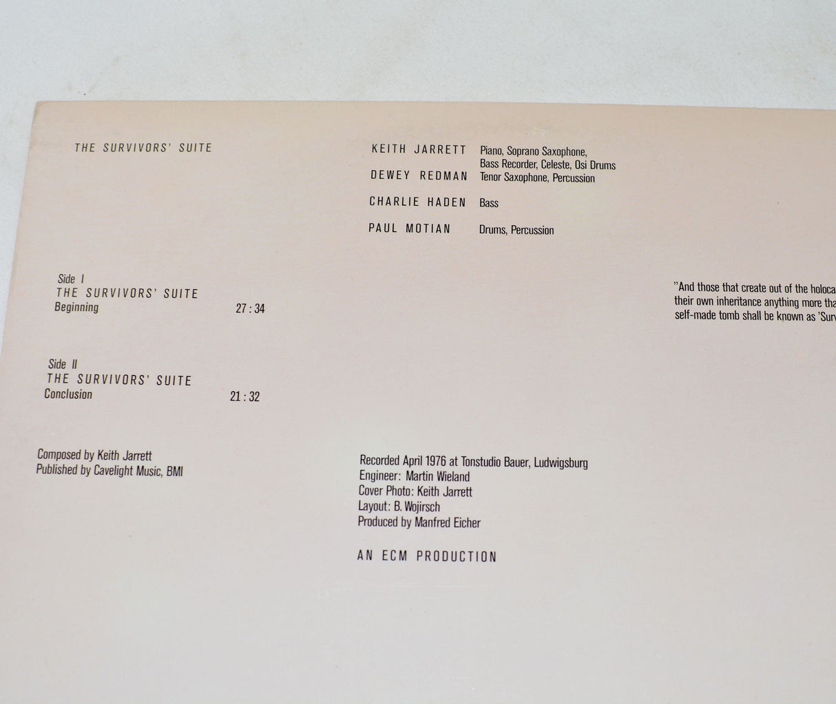 Jarrett, Keith -Survivor's Suite