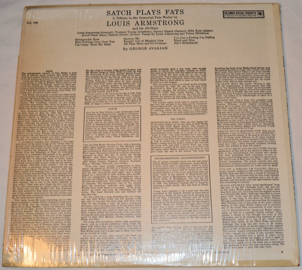 Armstrong, Louis - Satch Plays Fats