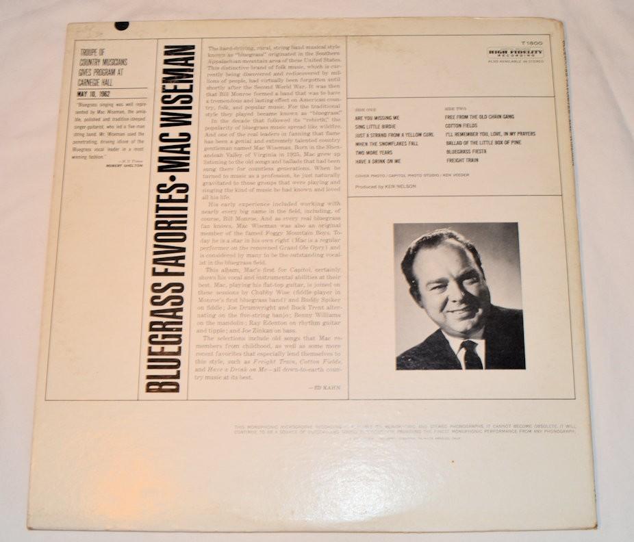 Wiseman, Mac - Bluegrass Favorites