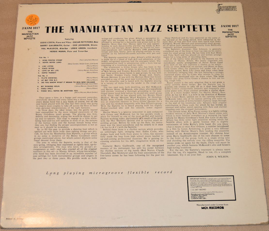 Manhattan Jazz Septette - The Manhattan Jazz Septette