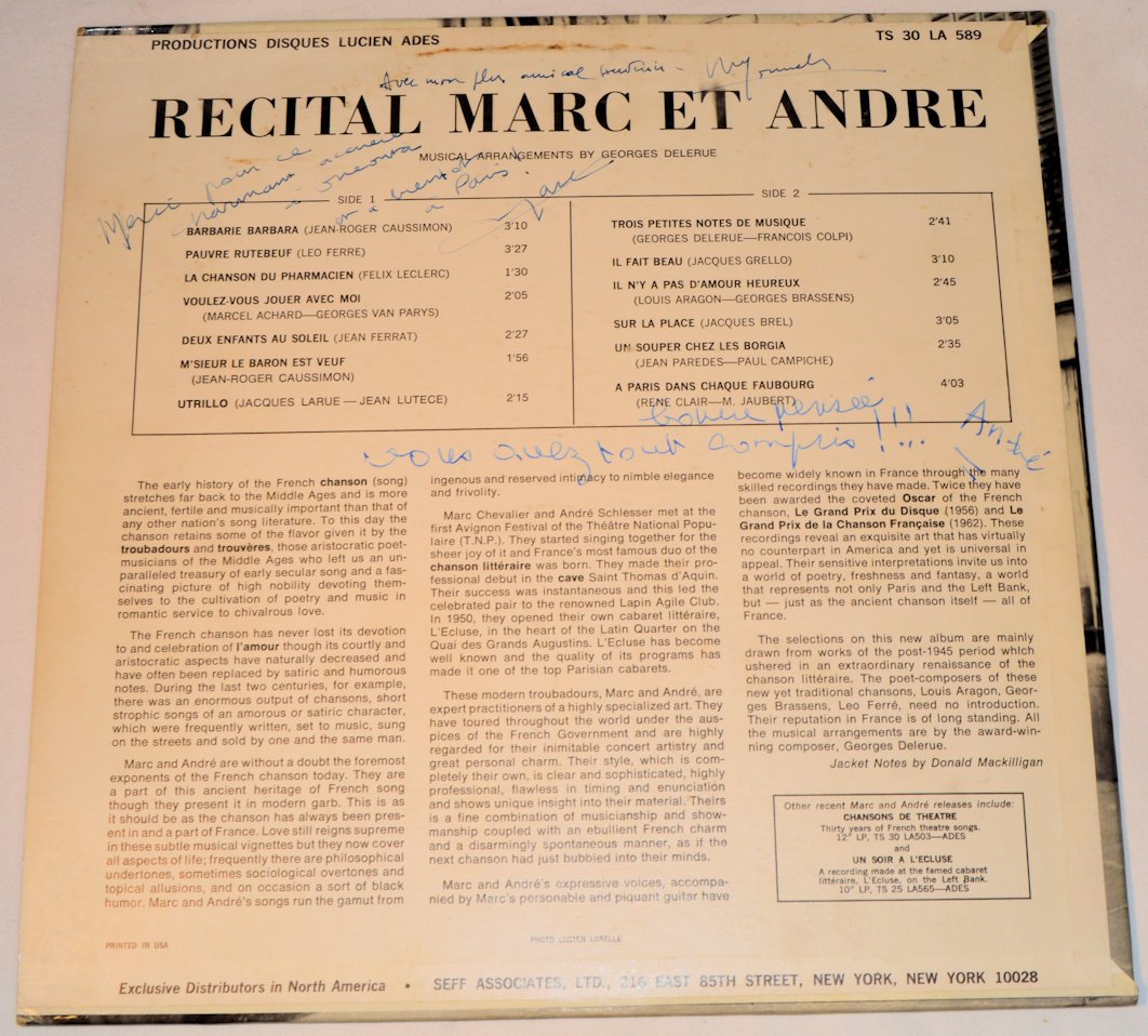 Marc Et Andre - Chansons De