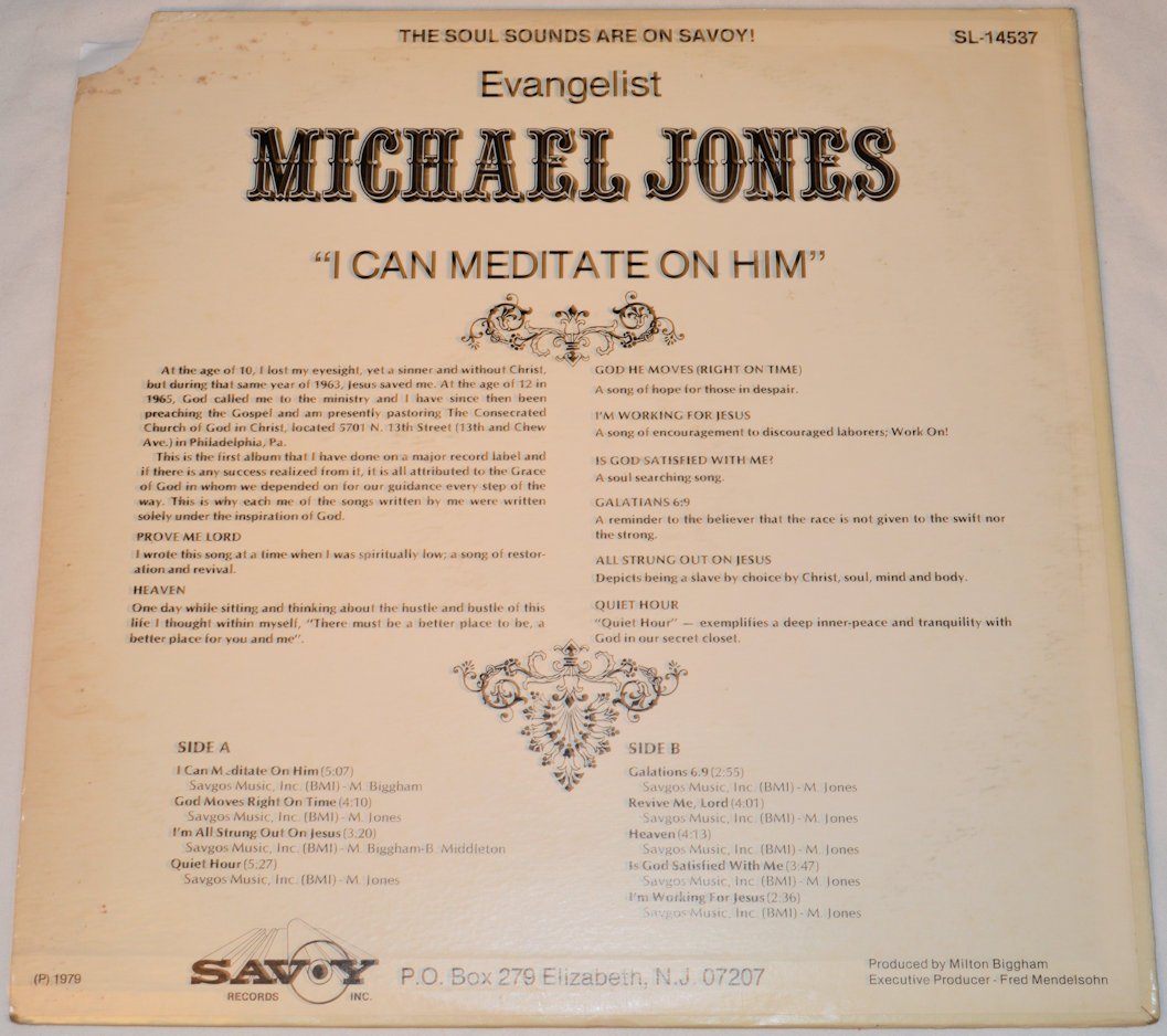 Jones, Michael - I Can Meditate On Him
