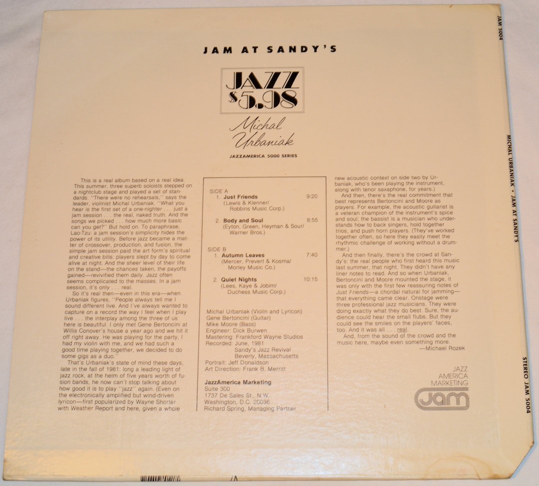 Urbaniak, Michal - Jam At Sandy's