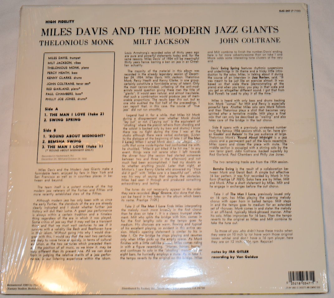 Davis, Miles - And Modern Jazz Giants