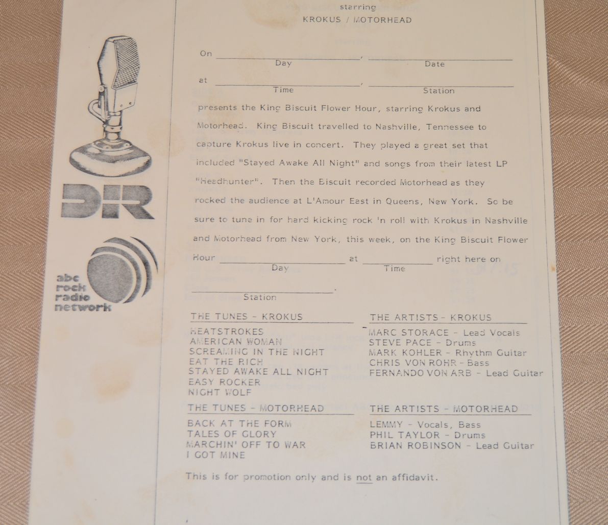 Motorhead / Krokus - King Biscuit