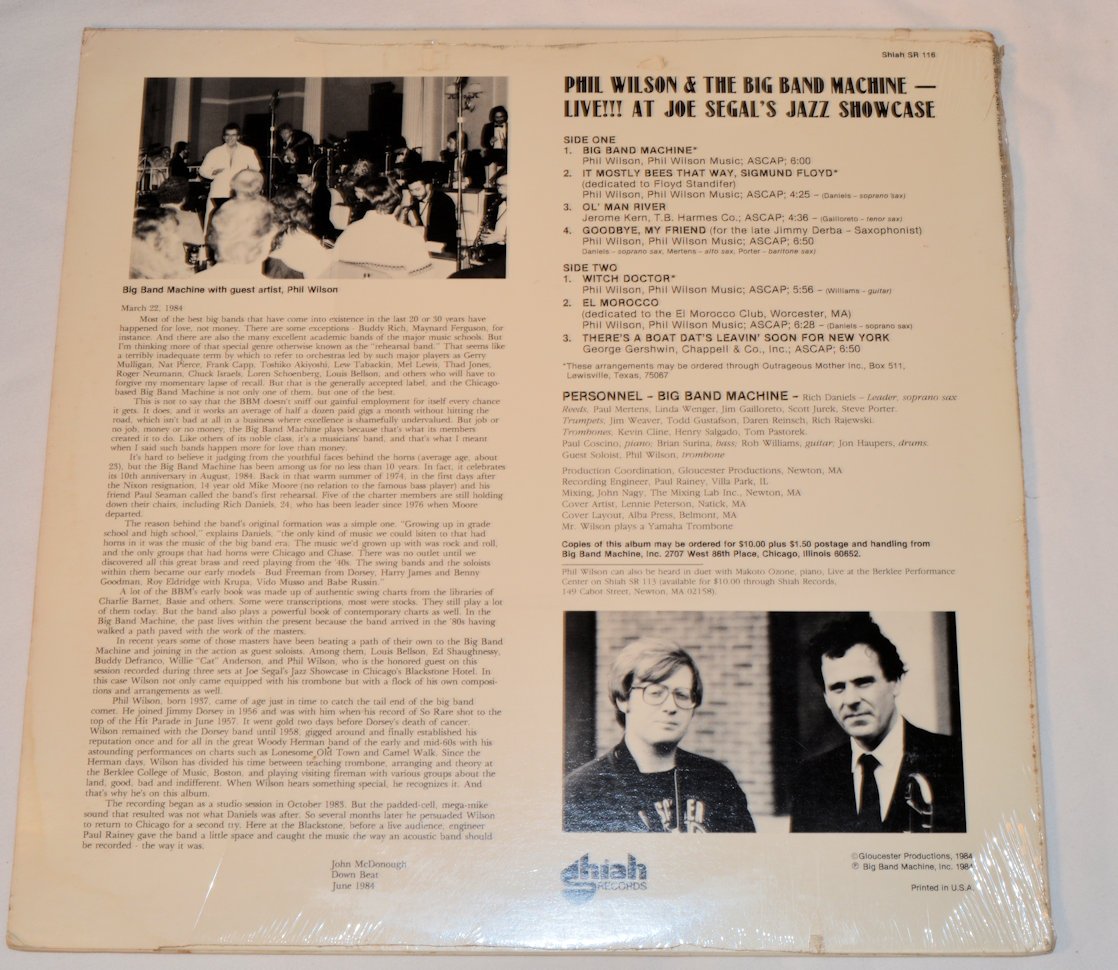 Wilson, Phil - Live At Joe Segal's Jazz Showcase