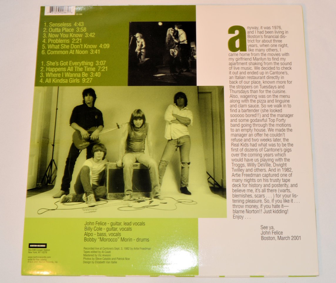 Real Kids, The - Senseless - Live At Cantone's 1982