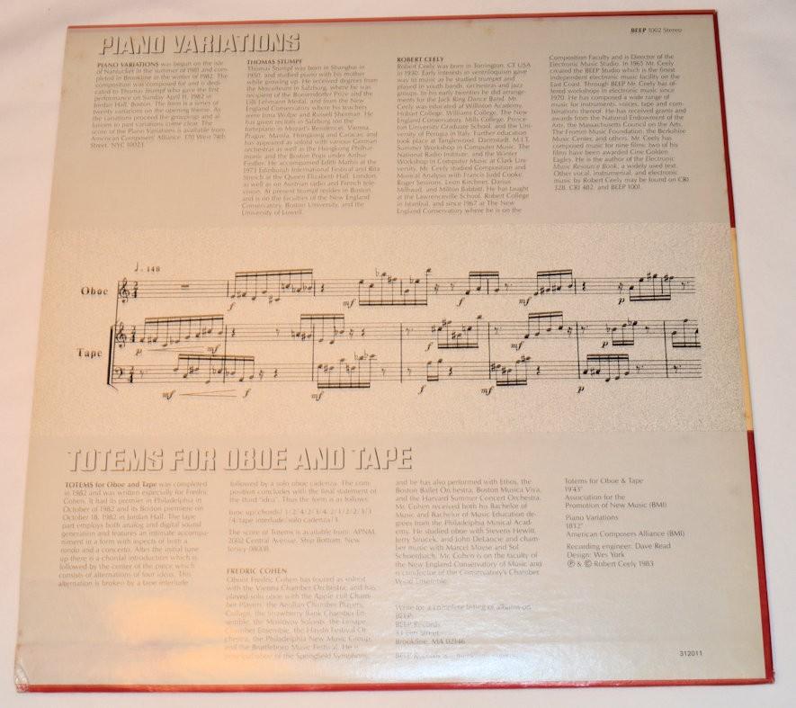 Ceely, Robert - Piano Variations / Totems For Oboe And Tape