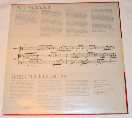 Ceely, Robert - Piano Variations / Totems For Oboe And Tape