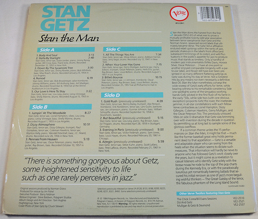 Getz, Stan - Stan The Man