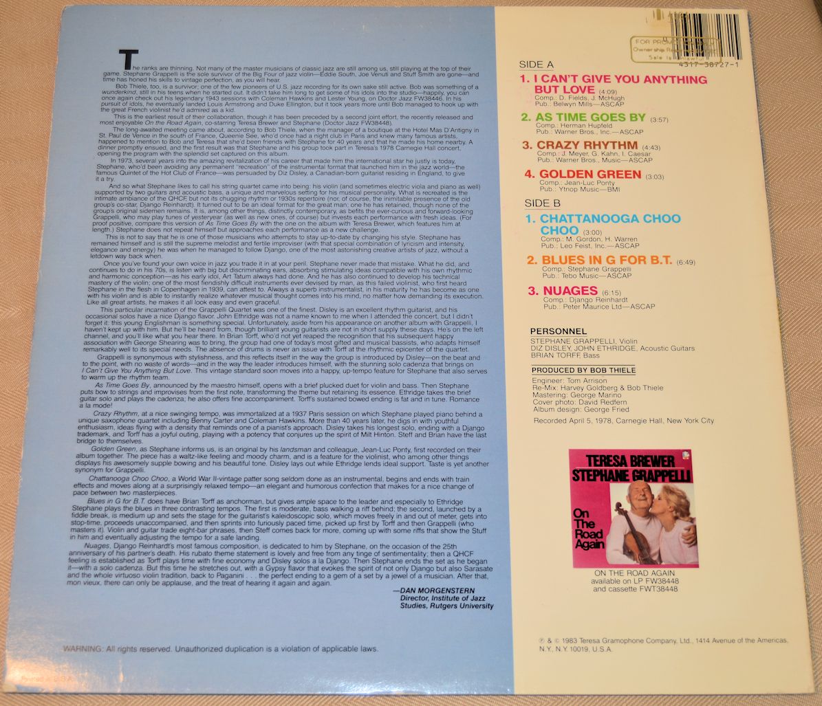 Grappelli, Stephane - Live At Carnegie Hall