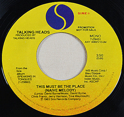 Talking Heads - This Must Be The Place (Naive Melody)