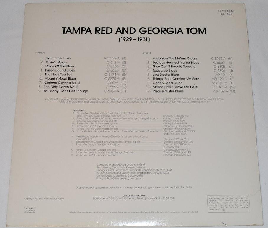Tampa Red And Georgia Tom 1929-1931