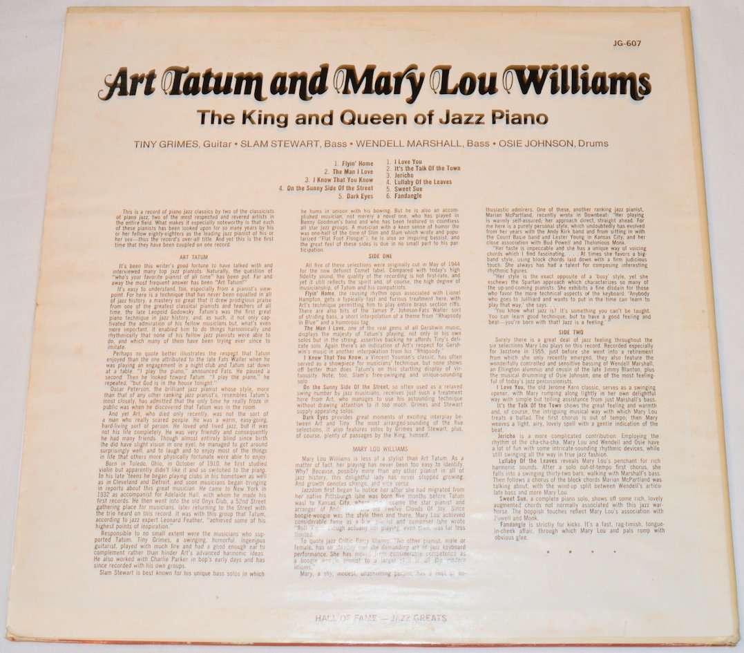 Tatum, Art & Lou Williams - King & Queen of Jazz Piano