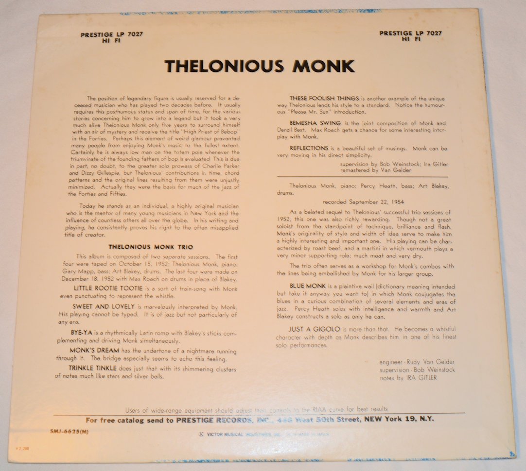 Monk, Thelonious - Thelonious Monk