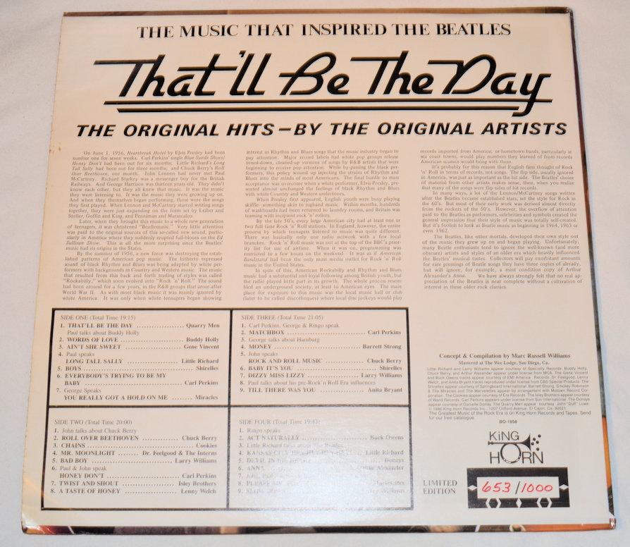 Various - That'll Be The Day - The Music That Inspired The Beatles, The Original Hits