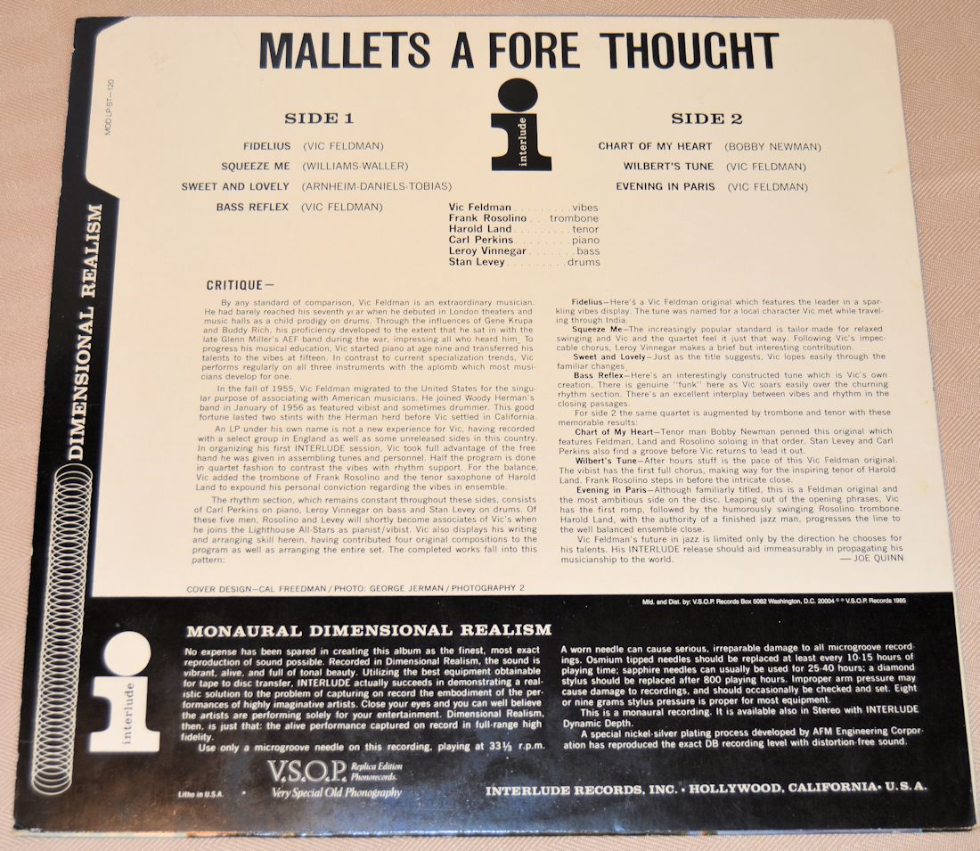 Feldman, Vic - With Mallets A Fore Thought