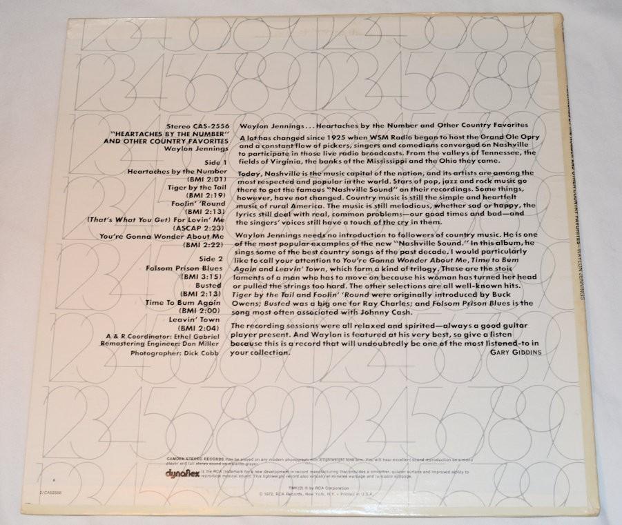Jennings, Waylon - Heartaches By Number