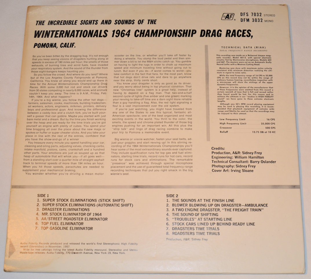 Miscellaneous - Winternationals 1964 Championship Drag Races Pomona