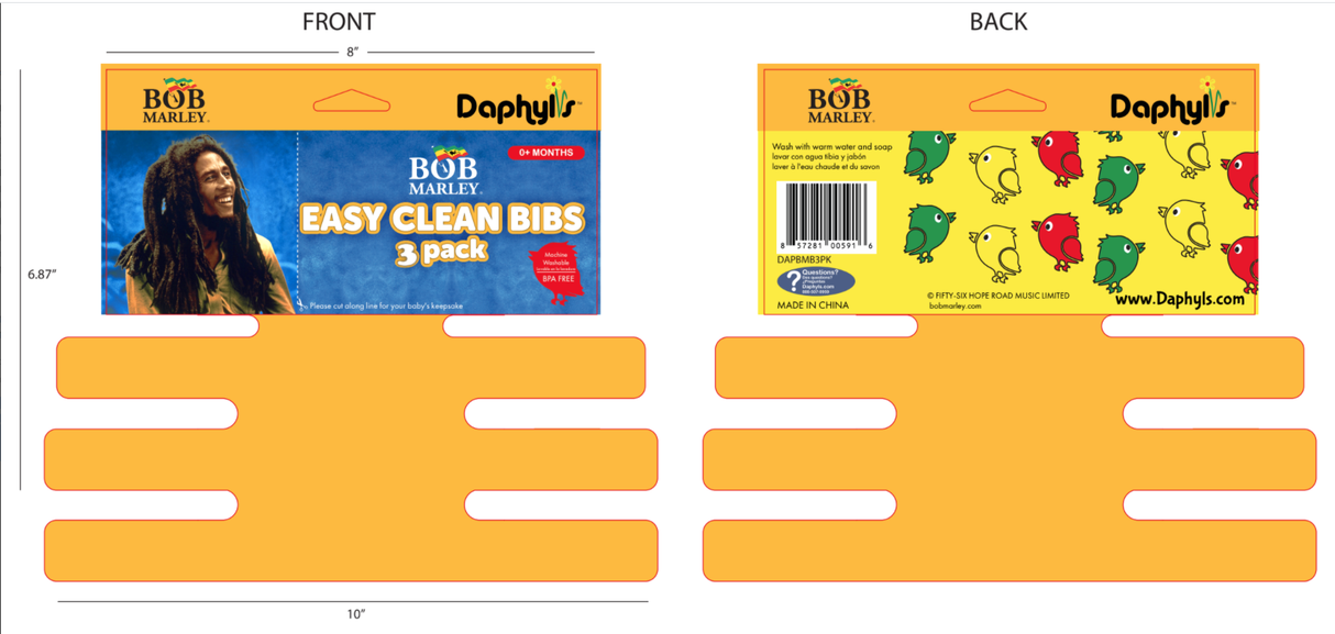 Marley, Bob Officially Licensed Super Sot Bibs 3 Pack