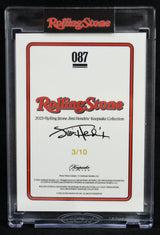 Backside of Rolling Stone 2025 Jimi Hendrix Keepsake Collection Card, showing the limited edition certificate and serial number 3/10