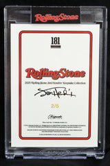Back of limited edition 2025 Rolling Stone Jimi Hendrix Keepsake Collection card, numbered and signed