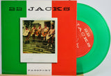 22 Jacks 'Passport' green vinyl single with humorous shirtless band photo cover