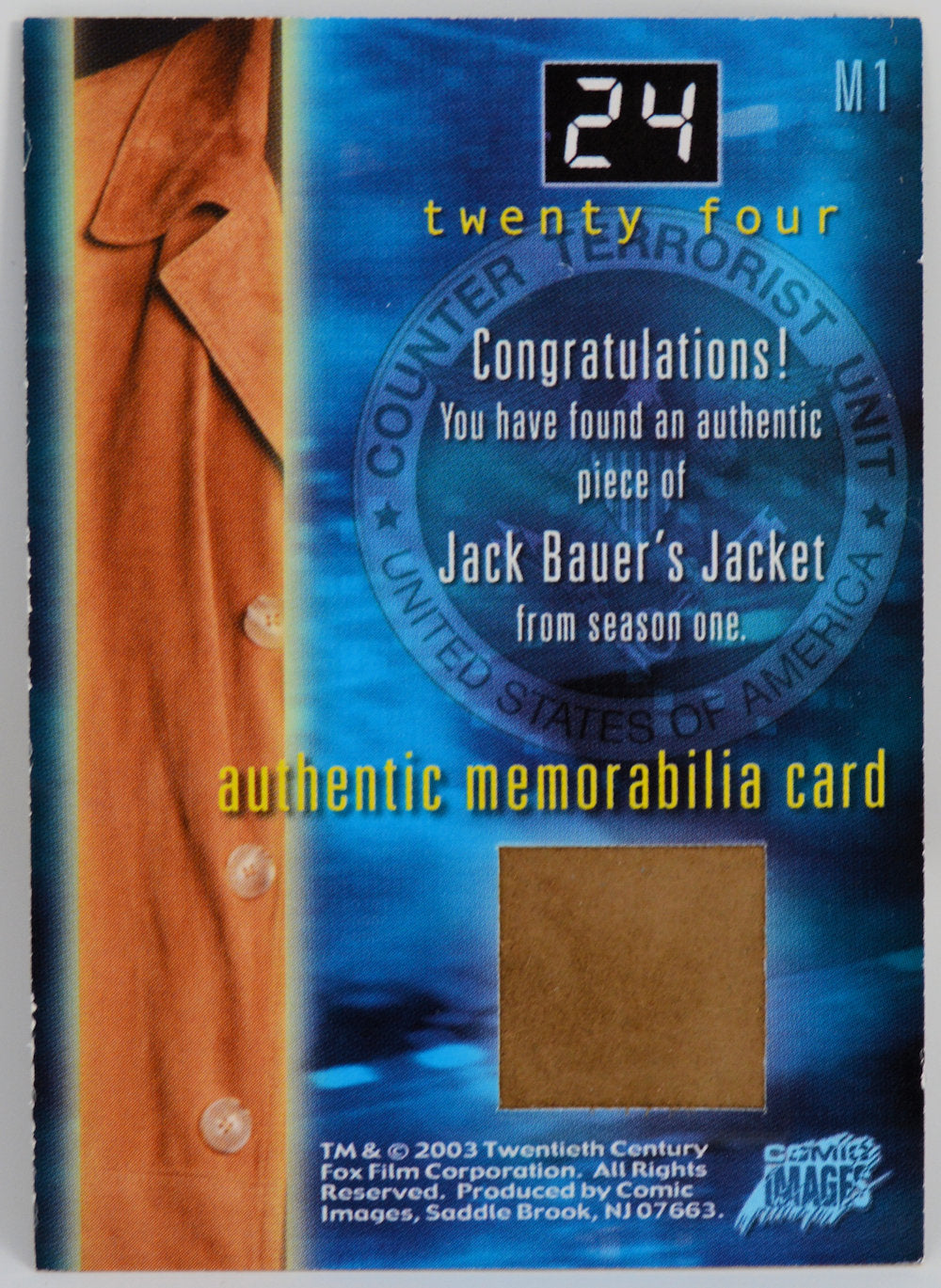 Bauer, Jack - 24 Jacket Memorabilia