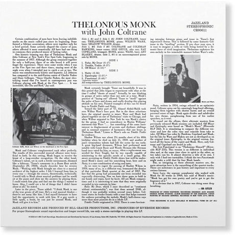 Monk, Thelonious/Coltrane, John - Thelonious Monk With John Coltrane