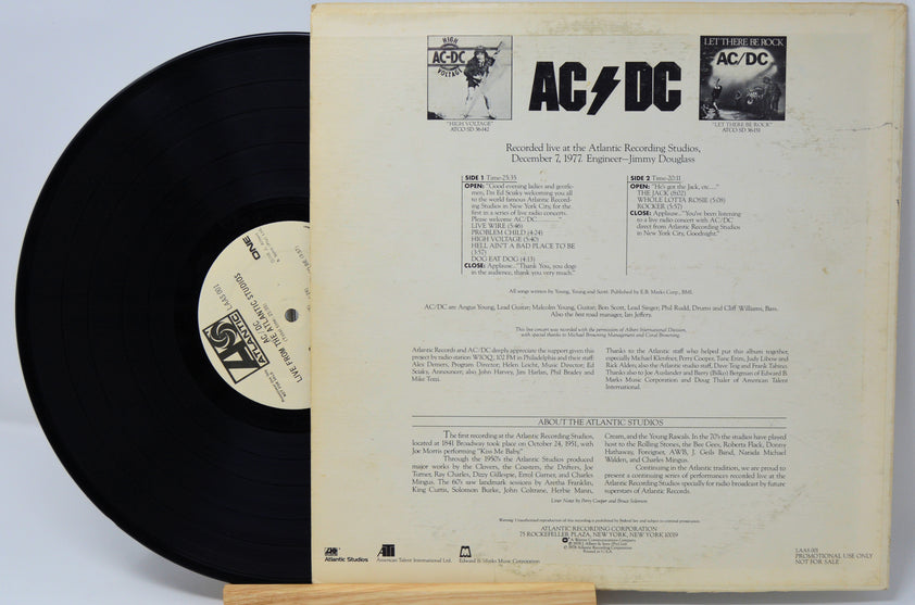 AC/DC - Live From The Atlantic Studios, Vinyl Record Album LP, Promo ...