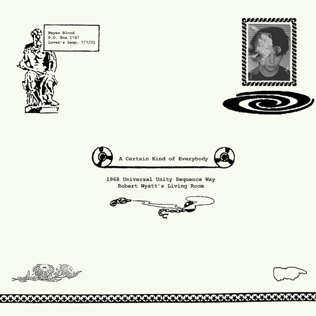 Close-up of A Certain Kind of Everybody album cover featuring abstract illustrations and text