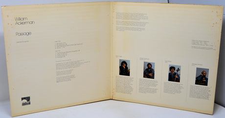 Album cover with text and small images on a white background