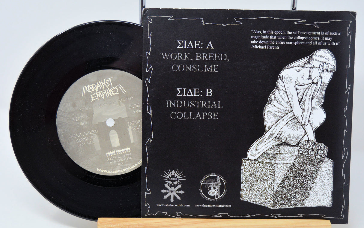 Cover for 7" vinyl Against Empire - Destructive Systems Collapse