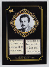 Albert Einstein relic card with portrait and authentic document fragments