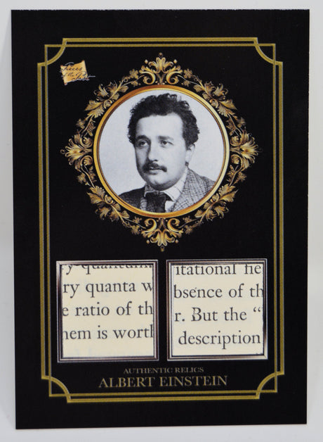 Albert Einstein relic card with portrait and authentic document fragments